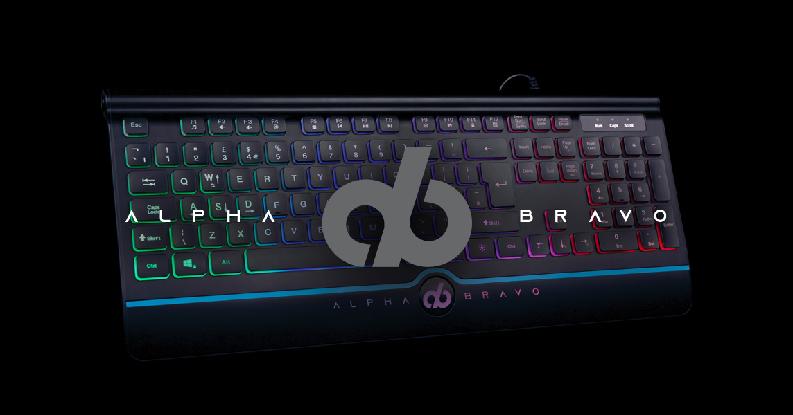 The Alpha Bravo GK1 USB Gaming Keyboard with slim, low profile keys